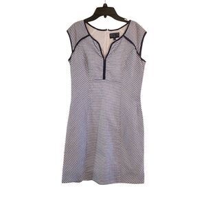 Duffield Lane blue and white seersucker coastal  dress size small